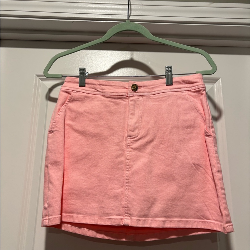WOMENS LILLY PULITZER COLETTE DENIM SKORT CALLA LILLY PINK SIZE 00